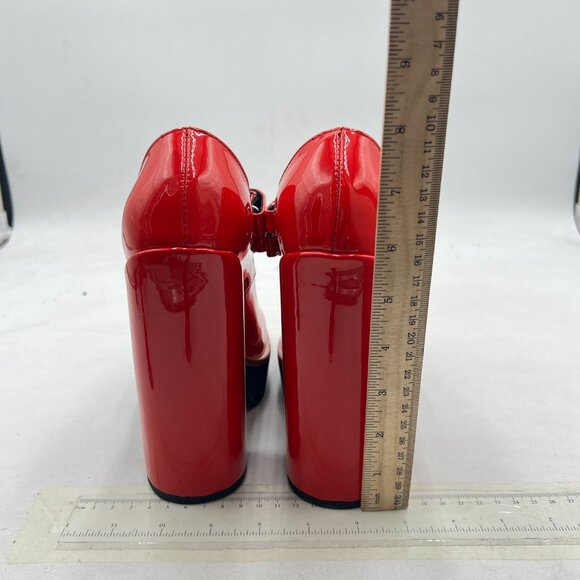 YDN Red Patent Leather Block Heels - Picture 5 of 13